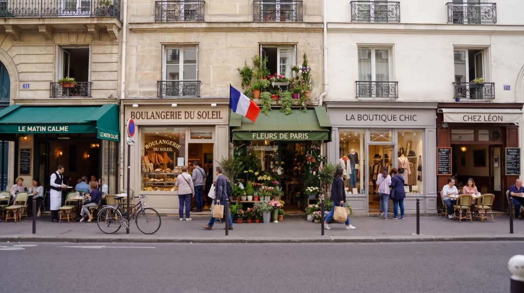 Image of a french business street